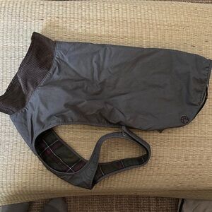 H&M Gray Dog Jacket with Plaid Lining Size L-20